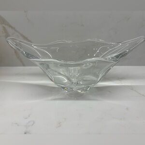 Vintage Kosta Boda Clear Art Glass Bowl Centrepiece Heavy Signed and Numbered